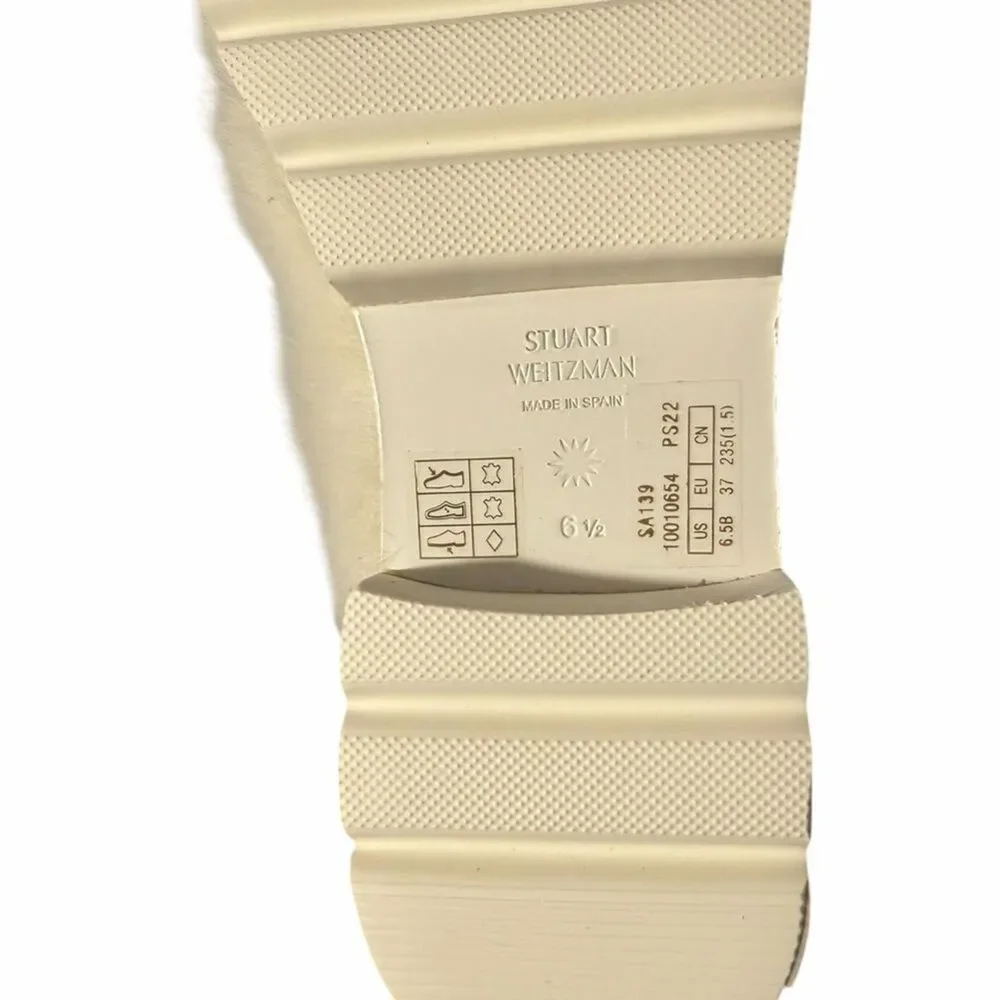 NEW STUART WEITZMAN White Lamb Shearling Mid Boots New Box Dust Bag US 6.5 37